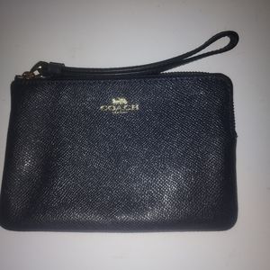 BRAND NEW BLK/GLITTER KATE SPADE WRISTLET $50. BRAND NEW NAVY BLUE COACH $50
